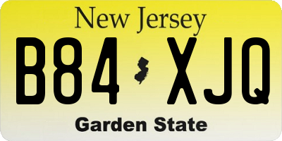 NJ license plate B84XJQ