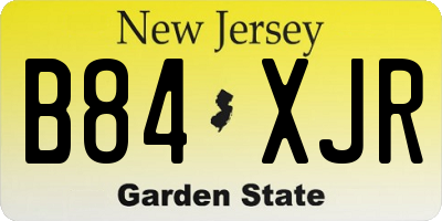 NJ license plate B84XJR