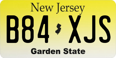 NJ license plate B84XJS