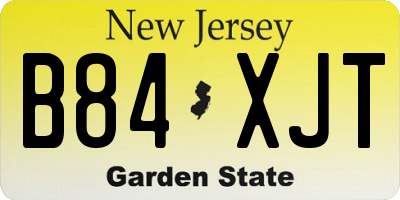 NJ license plate B84XJT