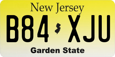 NJ license plate B84XJU
