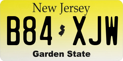 NJ license plate B84XJW