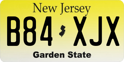NJ license plate B84XJX