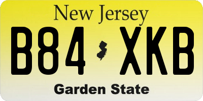 NJ license plate B84XKB