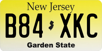 NJ license plate B84XKC