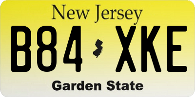 NJ license plate B84XKE