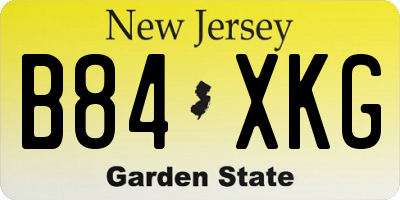 NJ license plate B84XKG