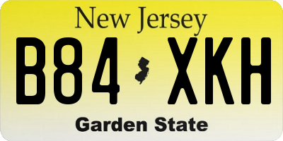 NJ license plate B84XKH
