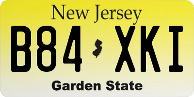 NJ license plate B84XKI