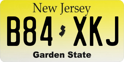 NJ license plate B84XKJ