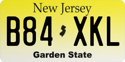 NJ license plate B84XKL