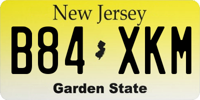 NJ license plate B84XKM