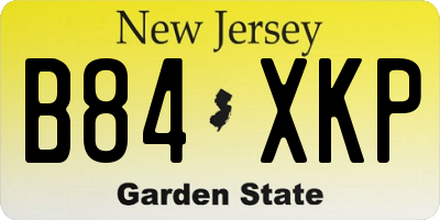 NJ license plate B84XKP