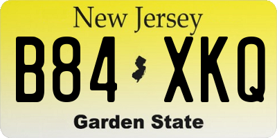 NJ license plate B84XKQ