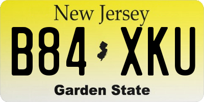 NJ license plate B84XKU