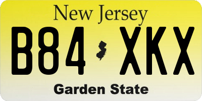 NJ license plate B84XKX