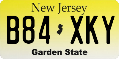 NJ license plate B84XKY