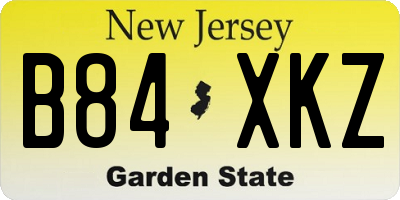 NJ license plate B84XKZ
