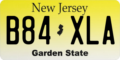 NJ license plate B84XLA