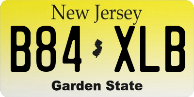 NJ license plate B84XLB