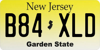 NJ license plate B84XLD