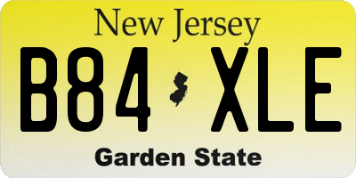 NJ license plate B84XLE