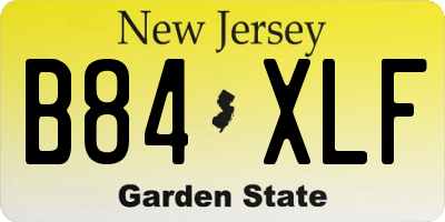 NJ license plate B84XLF
