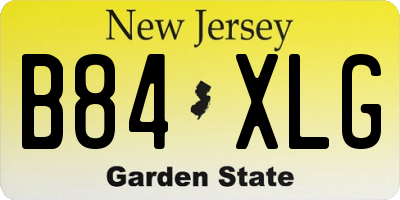 NJ license plate B84XLG
