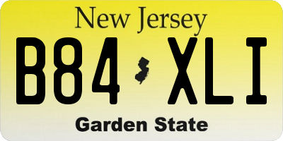 NJ license plate B84XLI