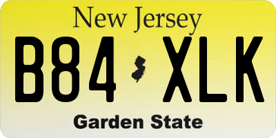 NJ license plate B84XLK