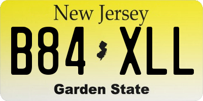 NJ license plate B84XLL