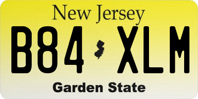 NJ license plate B84XLM