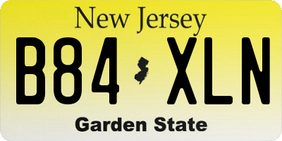 NJ license plate B84XLN