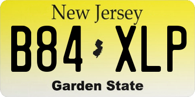 NJ license plate B84XLP