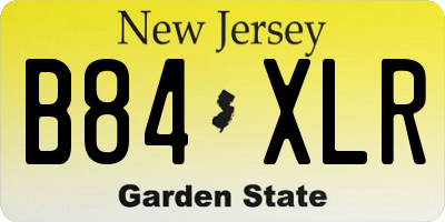 NJ license plate B84XLR