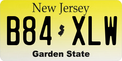 NJ license plate B84XLW