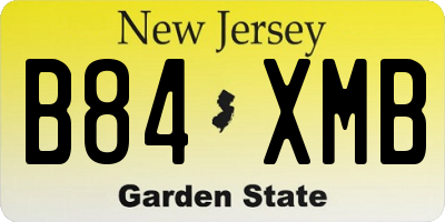 NJ license plate B84XMB