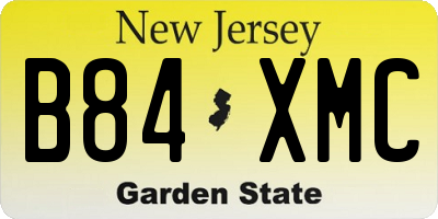 NJ license plate B84XMC