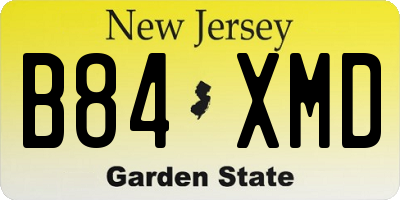 NJ license plate B84XMD
