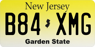 NJ license plate B84XMG