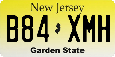 NJ license plate B84XMH