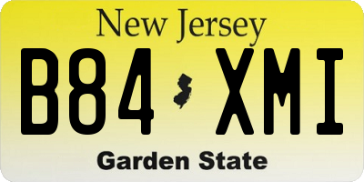 NJ license plate B84XMI
