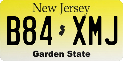NJ license plate B84XMJ