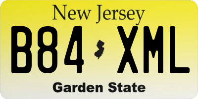 NJ license plate B84XML