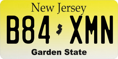 NJ license plate B84XMN