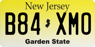 NJ license plate B84XMO