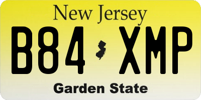 NJ license plate B84XMP