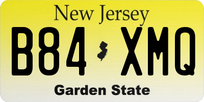 NJ license plate B84XMQ