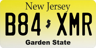 NJ license plate B84XMR