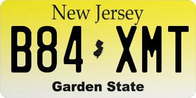 NJ license plate B84XMT